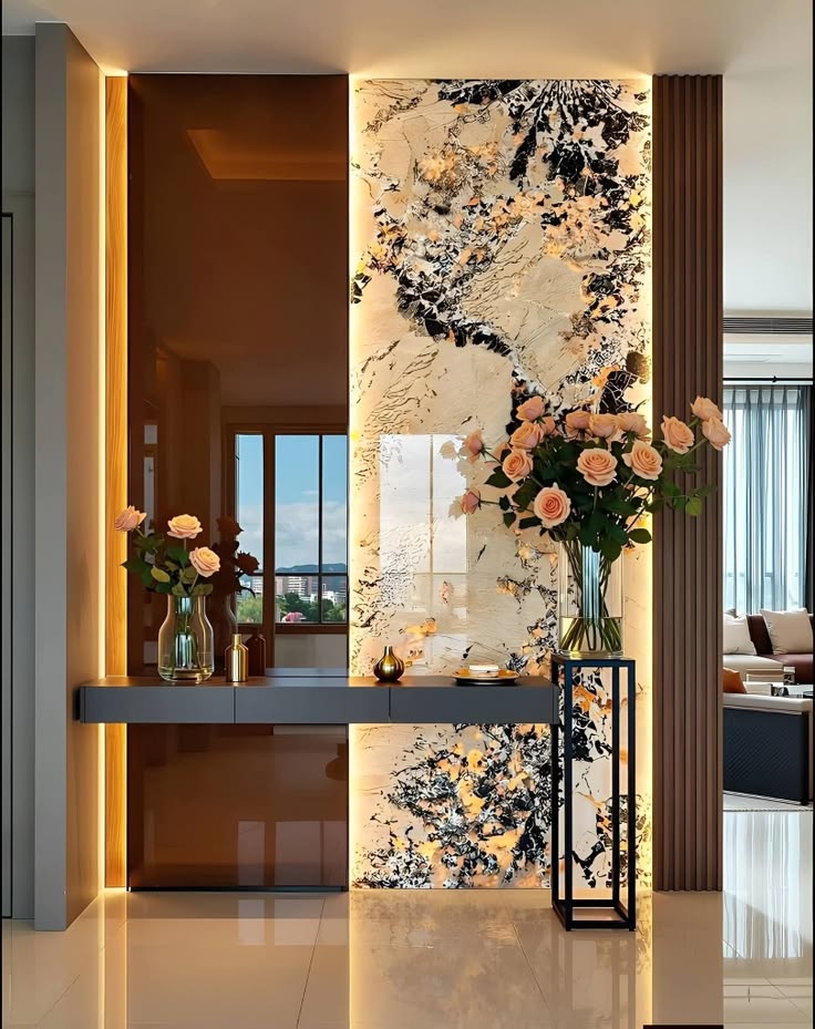 Backlit statement stone