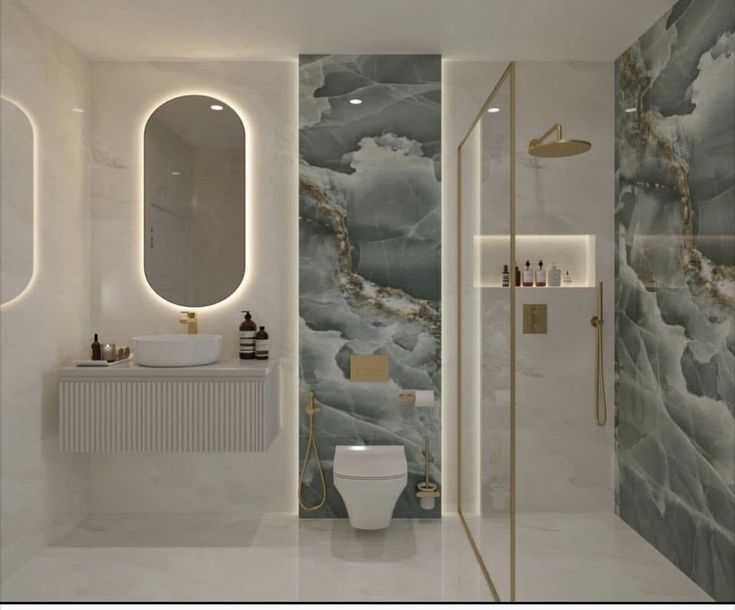 Statement stone bathroom