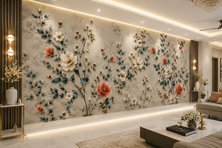 Floral feature wall
