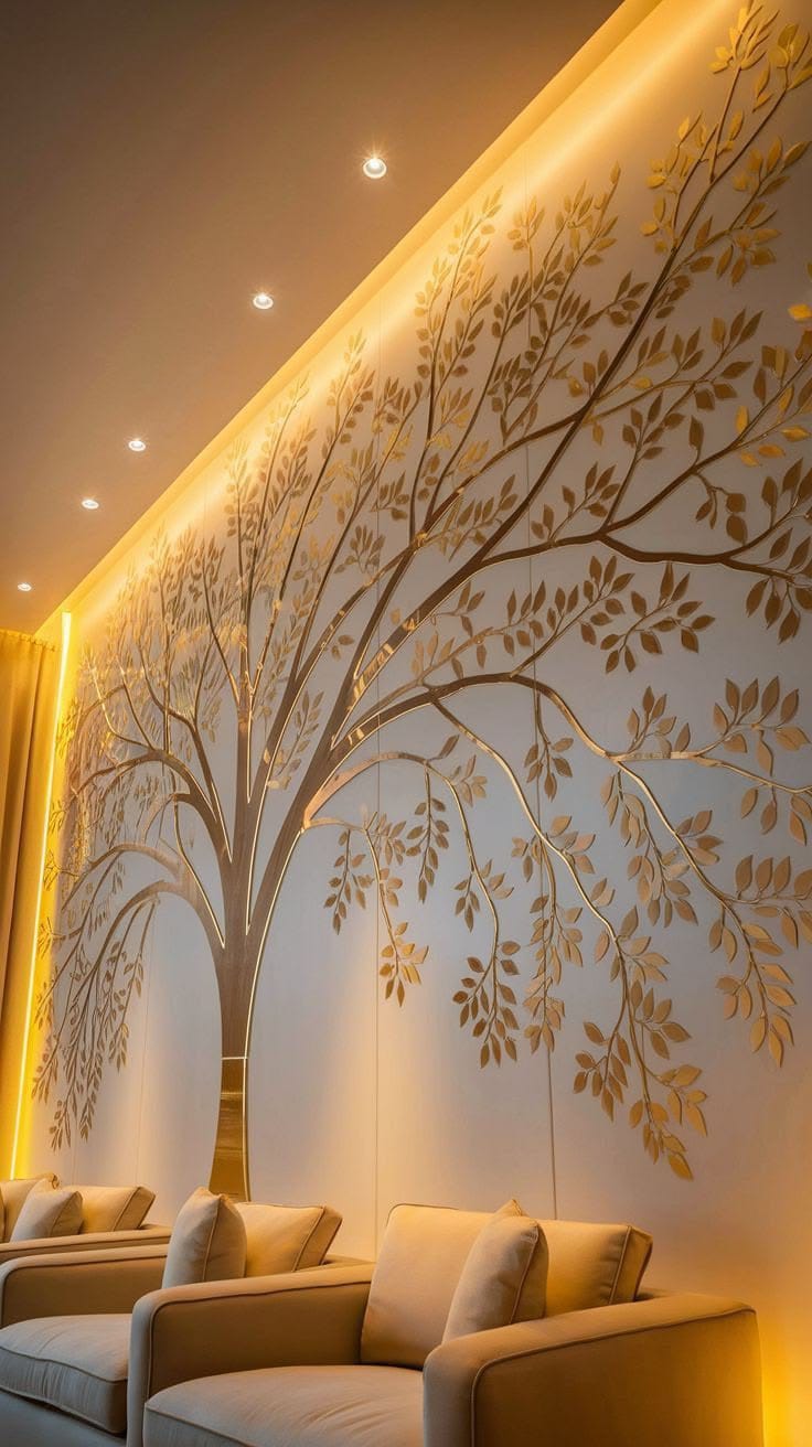 Golden branch detailing