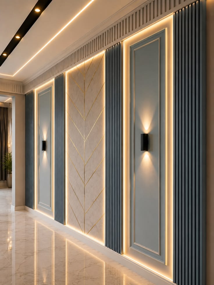 Panelled corridor