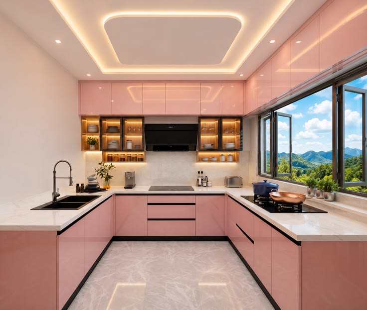 Blush modular kitchen