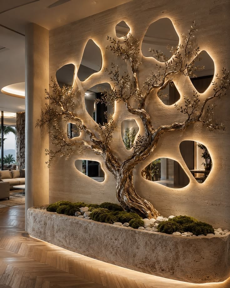 Organic mirror wall